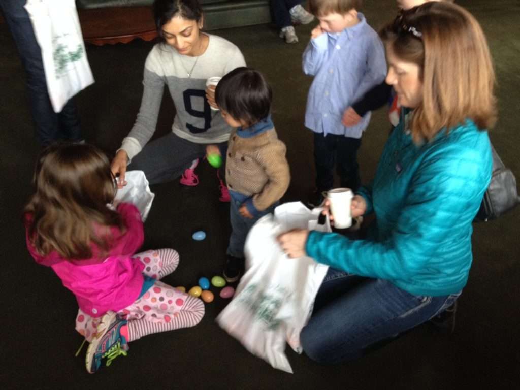 Kids during easter egg hunt
