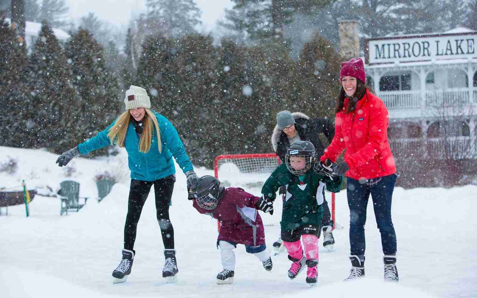 Daytime ice skating