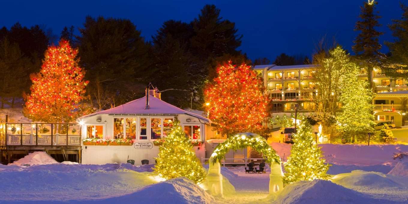 Christmas lights outside the Inn