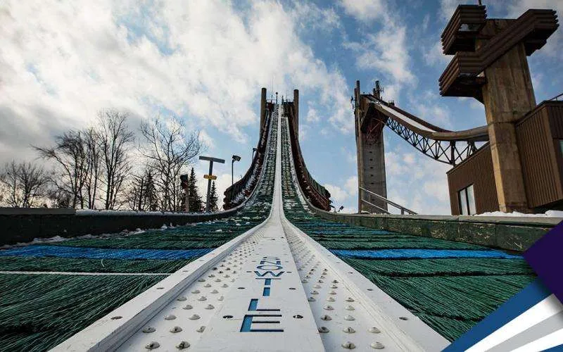 A ski Jumping platform from below