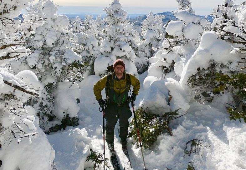 Andrew Weibrecht skis the Adirondack back country
