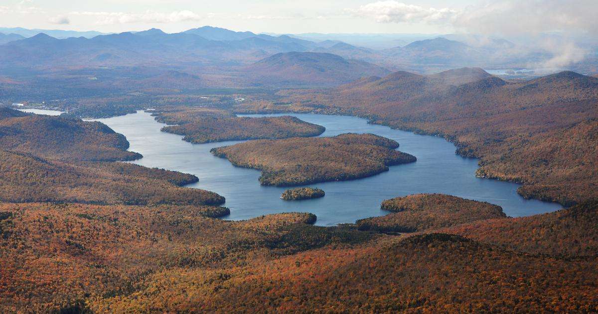 Aerial view of Lake Placid lake