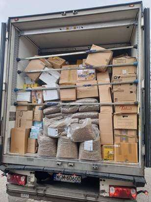 Truck full of supplies