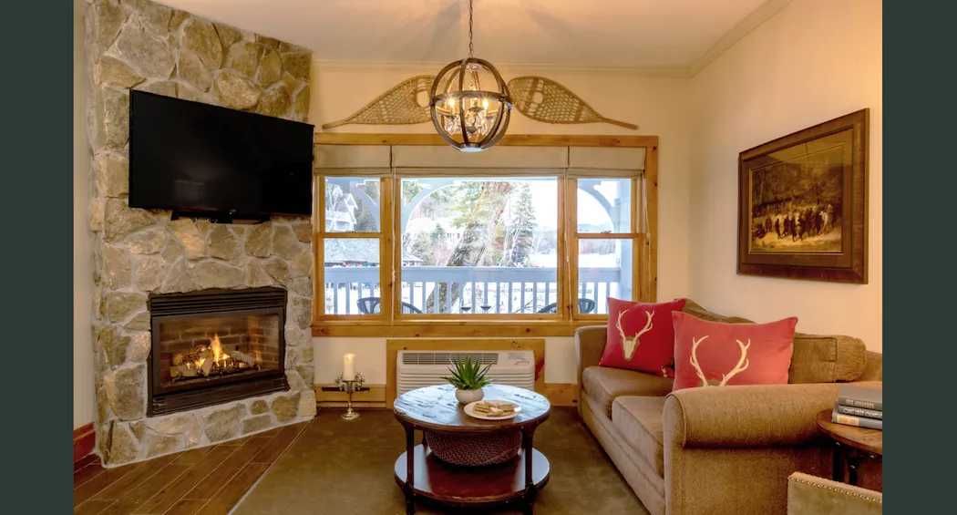 Lakeside Family Suite Fireplace and View
