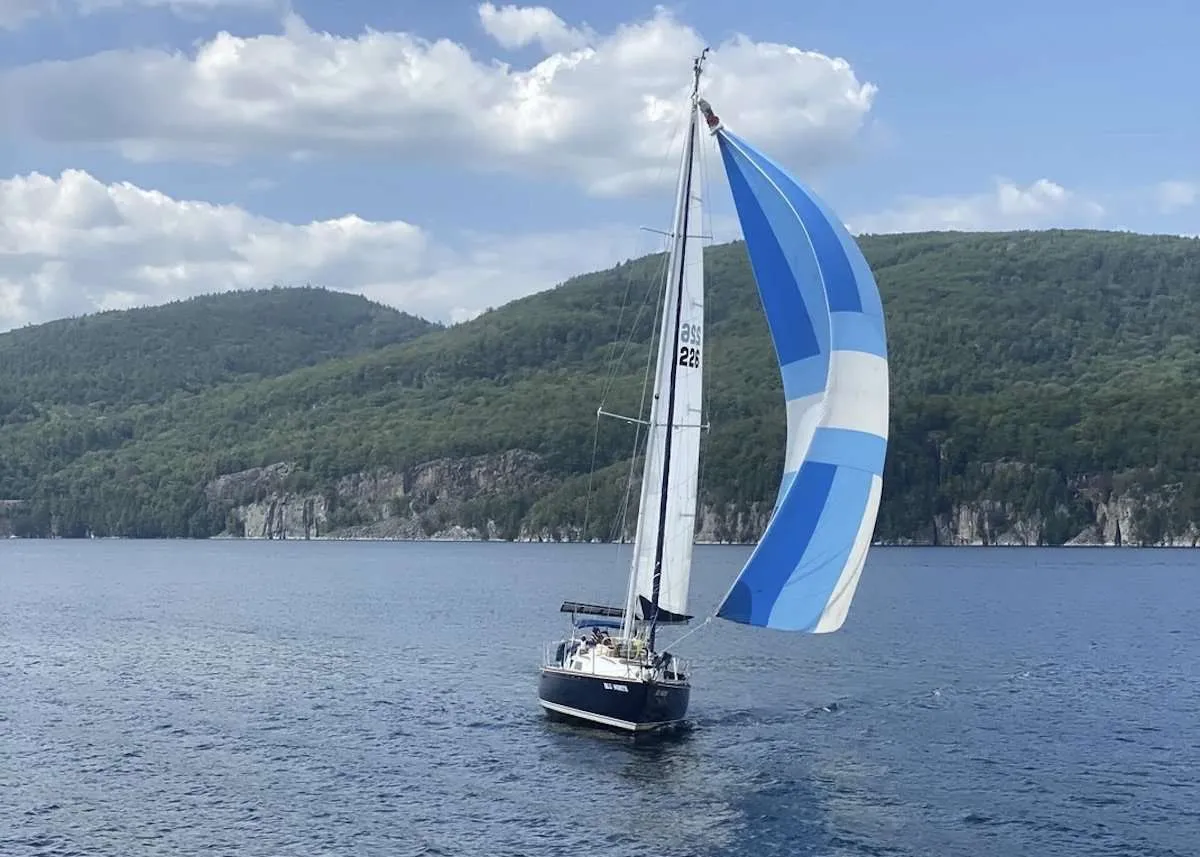 Boat sailing on Lake Champlain