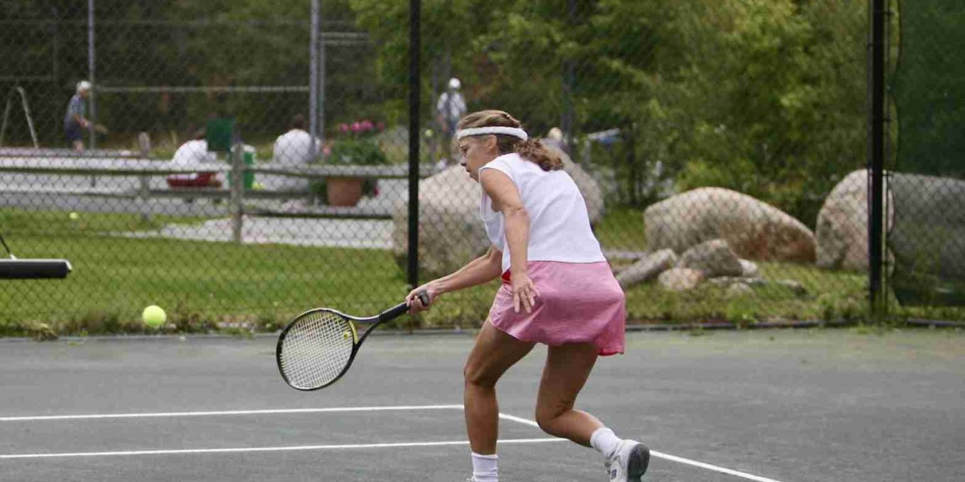 Woman playing tennis