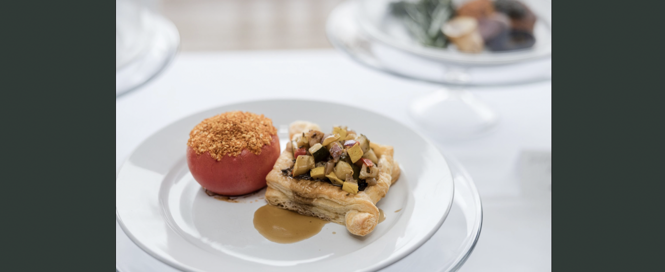plated roasted tomato