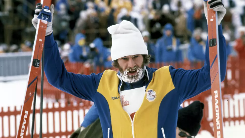 Skier celebrates victory