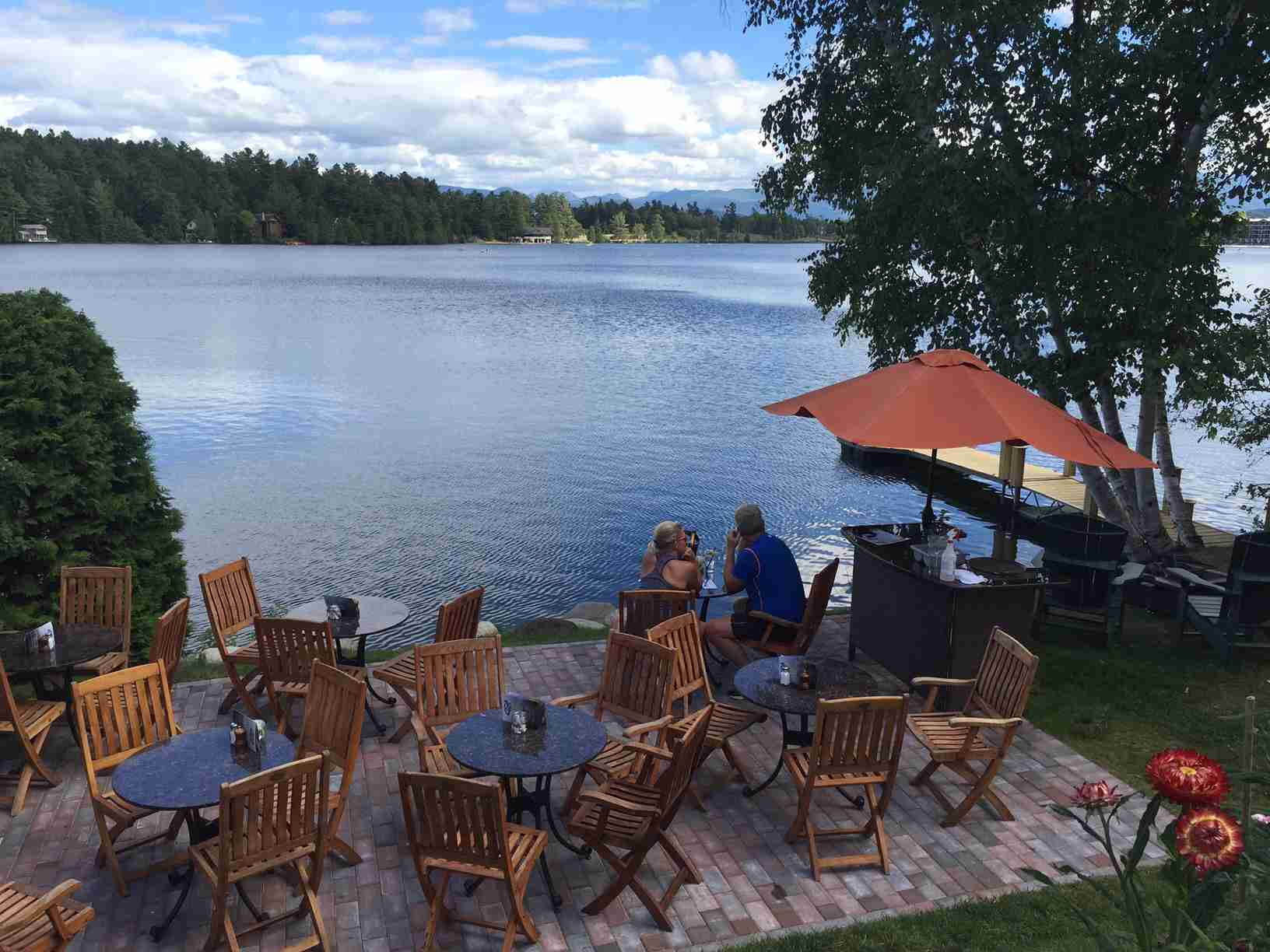 Deck overlooking lake